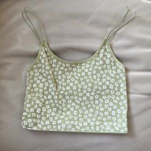 Pacsun Floral Green Tank